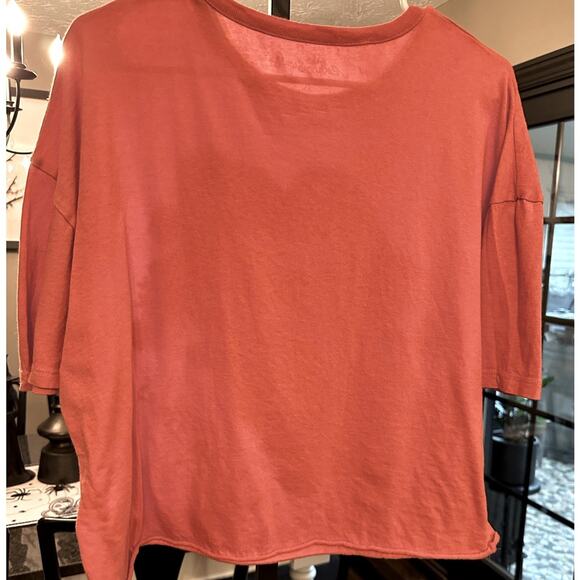 The Rolling Stones Women's Cropped Graphic Tee Rock Festival Retro Orange XL - Picture 2 of 3